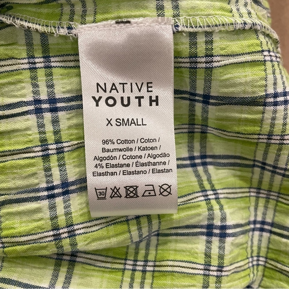 Native Youth Women’s Plaid Textured Top With Open Back Detail Size XS - Picture 8 of 12